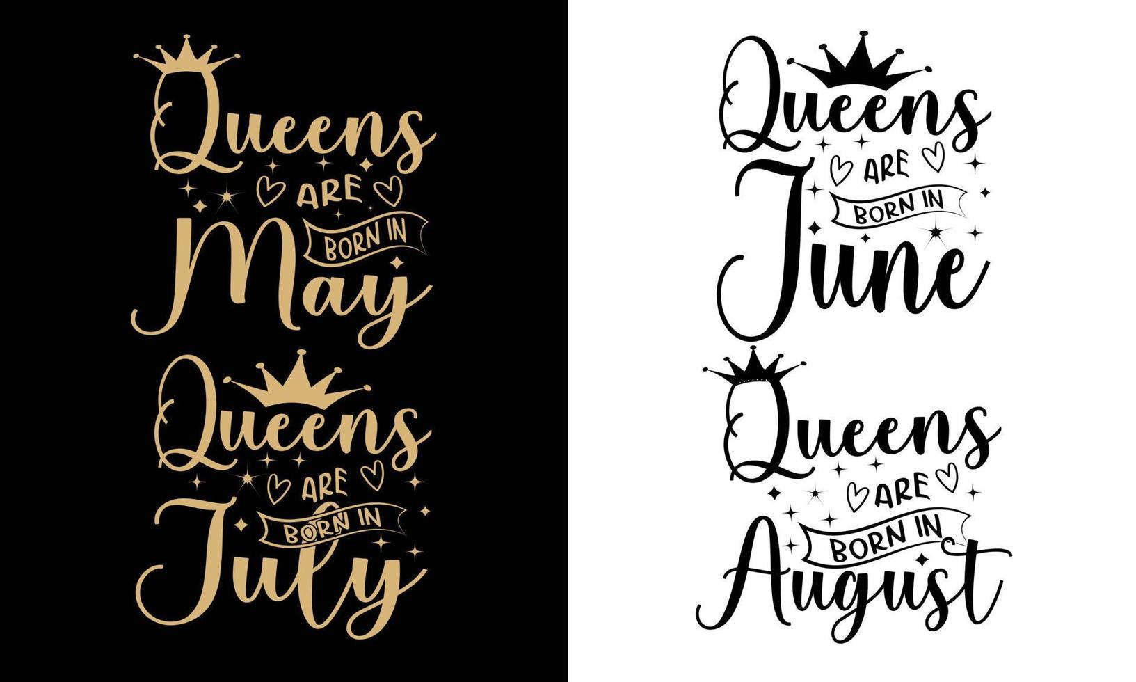 as rainhas nascem em maio a agosto - aniversário da mulher, design de pacotes de aniversariantes femininos. vetor