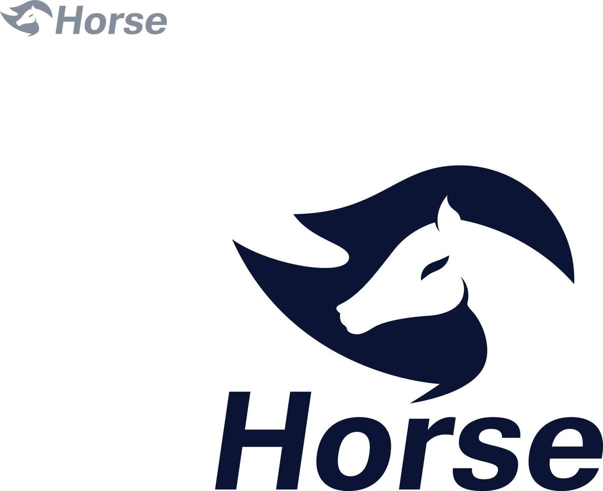 logotipo do espaço negativo do cavalo vetor