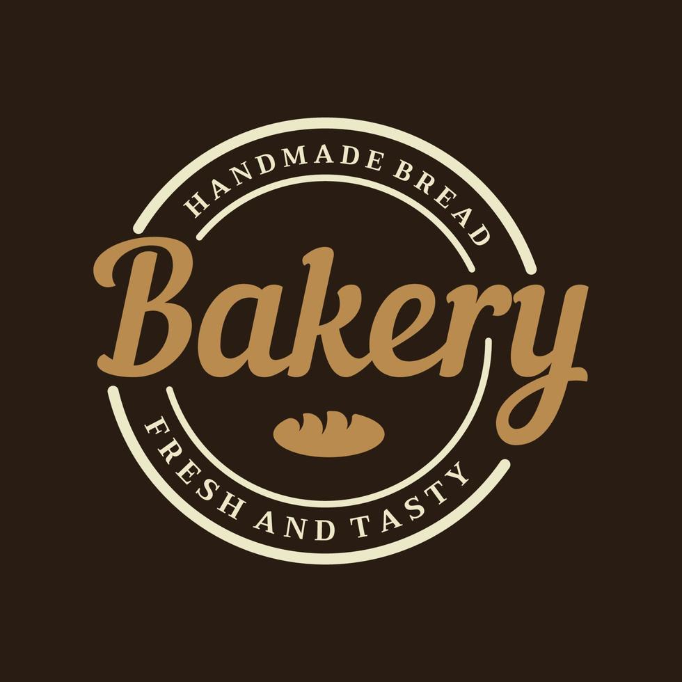 modelo de design de logotipo de pão de trigo retrô. distintivo para padaria, padaria caseira, restaurante ou café, confeitaria, negócios. vetor