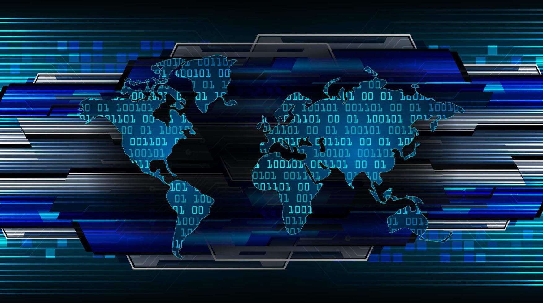 mapa do mundo holográfico moderno em fundo de tecnologia vetor