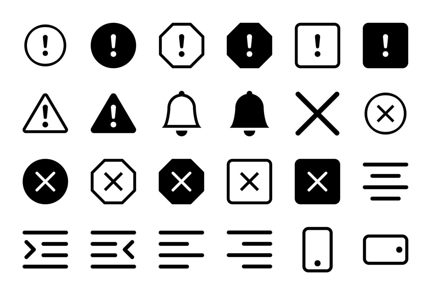 conjunto de 24 ícones em estilo linear vetor