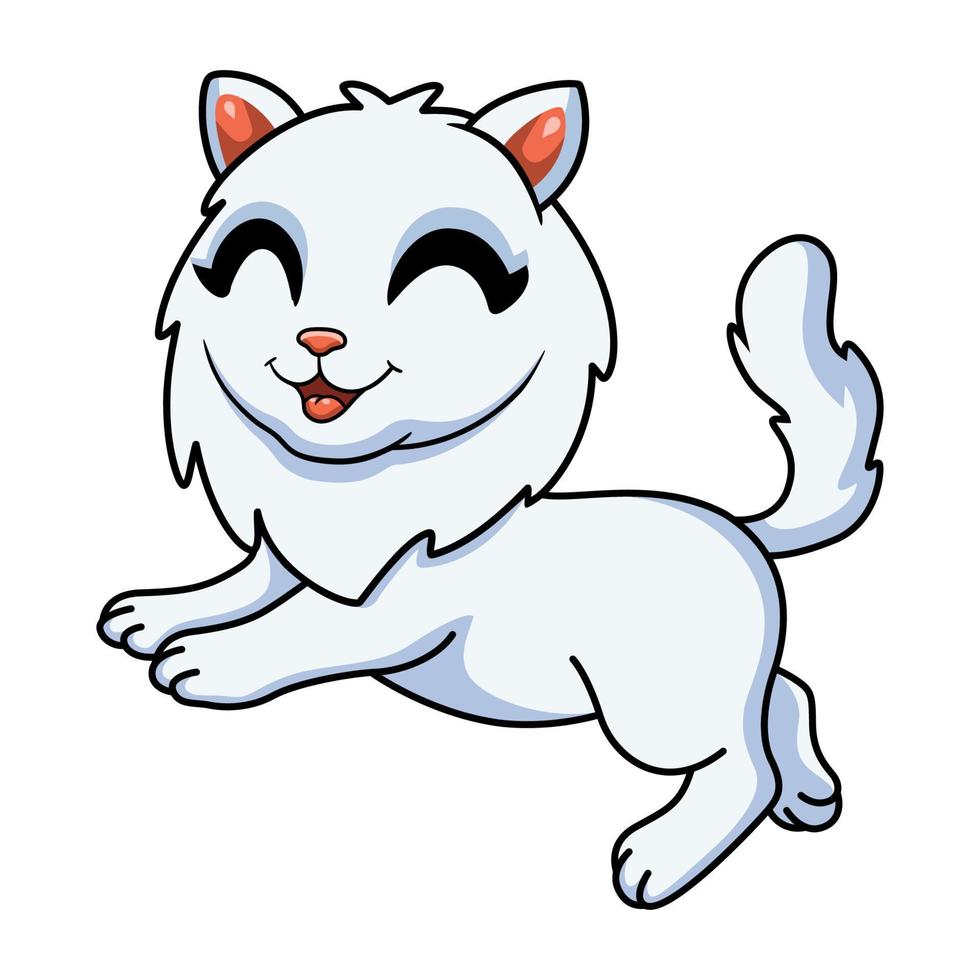 lindo gato persa posando de desenho animado vetor