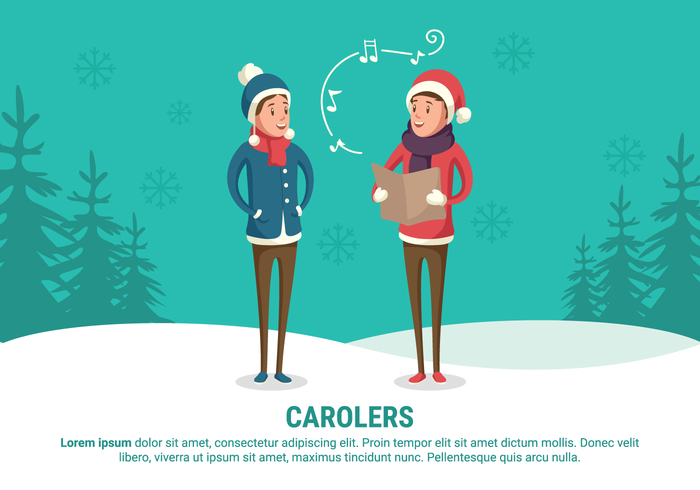 Ilustração vetorial Carolers vetor