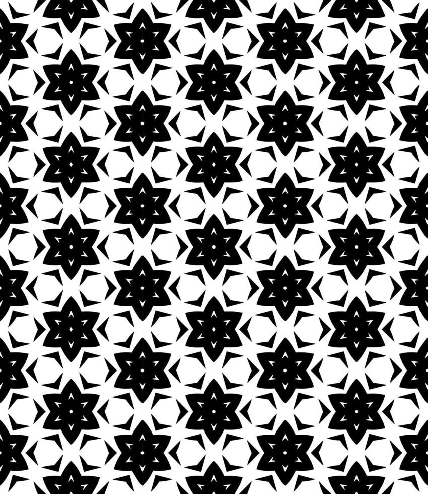 padrão abstrato sem emenda preto e branco. fundo e pano de fundo. design ornamental em tons de cinza. vetor