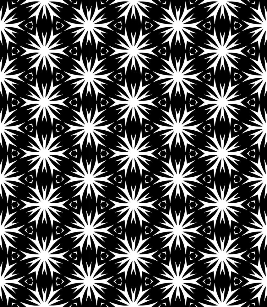 padrão abstrato sem emenda preto e branco. fundo e pano de fundo. design ornamental em tons de cinza. vetor