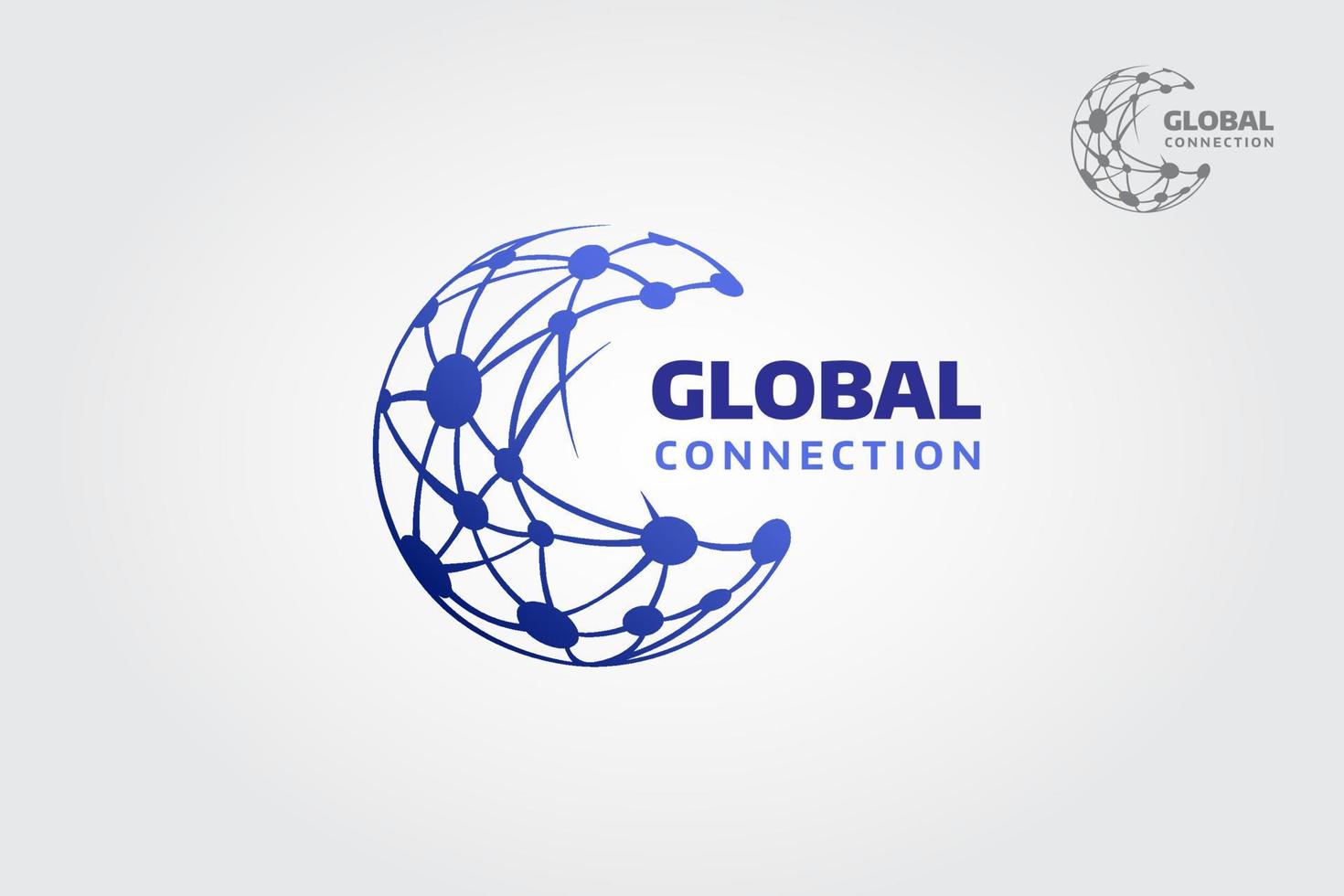 modelo de logotipo de vetor de conexão global. modelo de logotipo de conexão limpo e moderno. pode ser usado por redes sociais e serviços de comunicação, empresas de conexão de telecomunicações, start-up, etc.