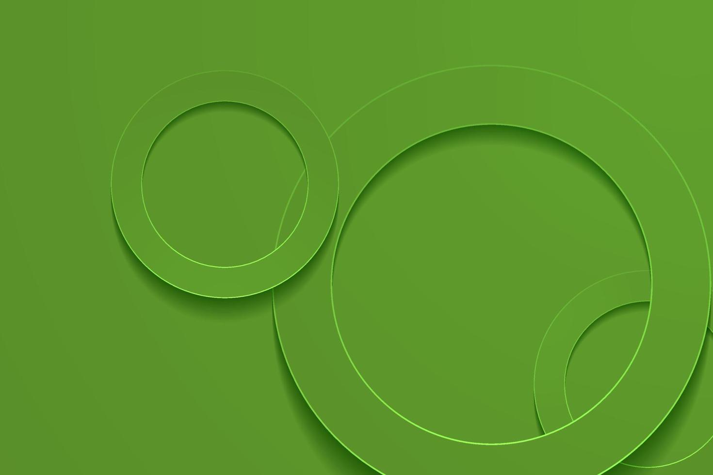 fundos verde-oliva monótonos modernos. fundo da camada papercut do círculo 3d. vetor