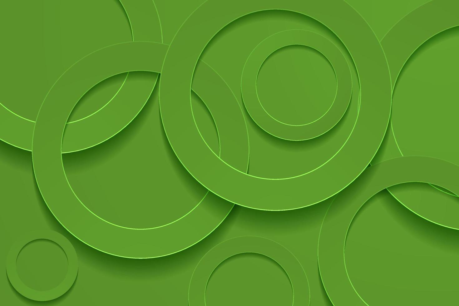 fundos verde-oliva monótonos modernos. fundo da camada papercut do círculo 3d. vetor