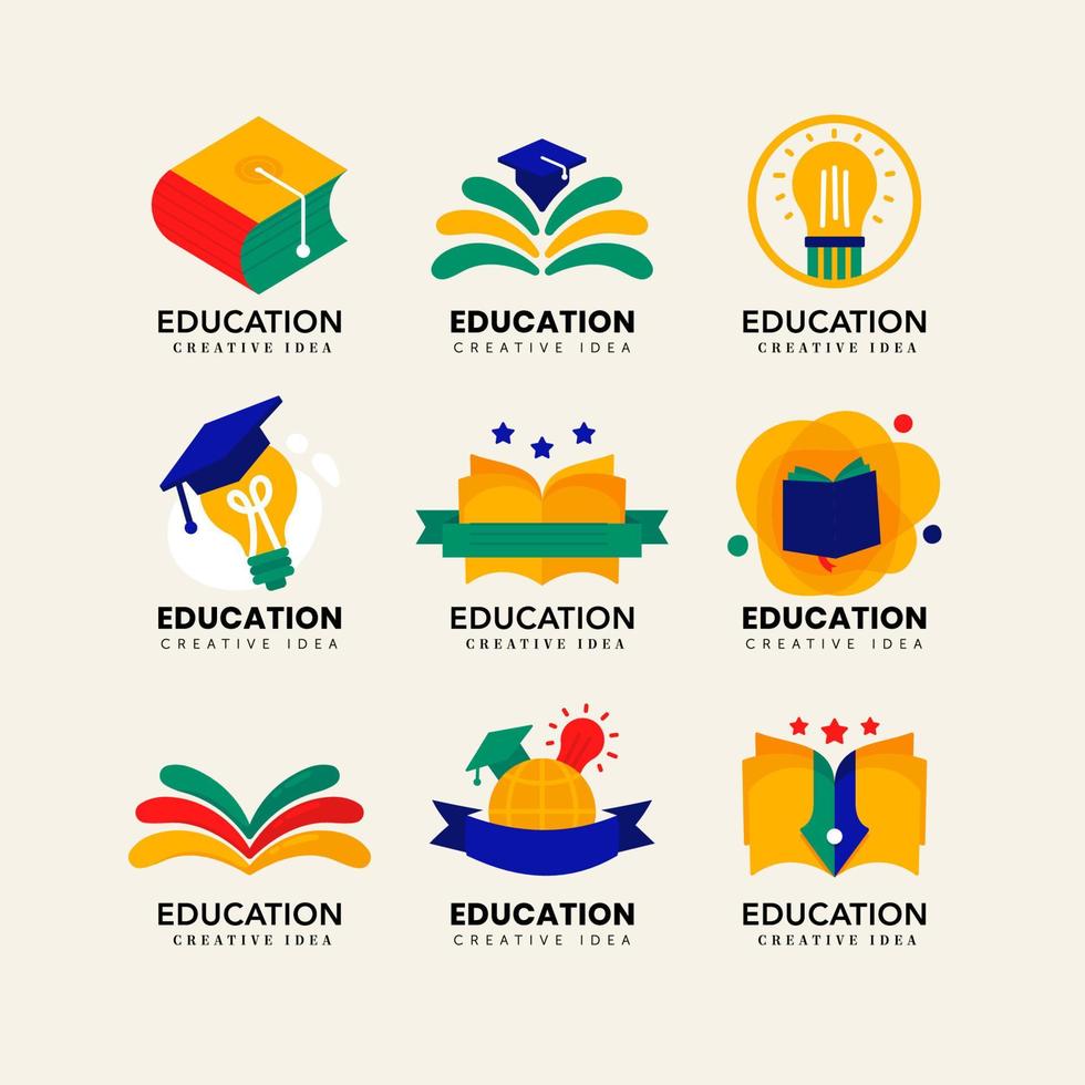 design de logotipo de educação colorido vetor