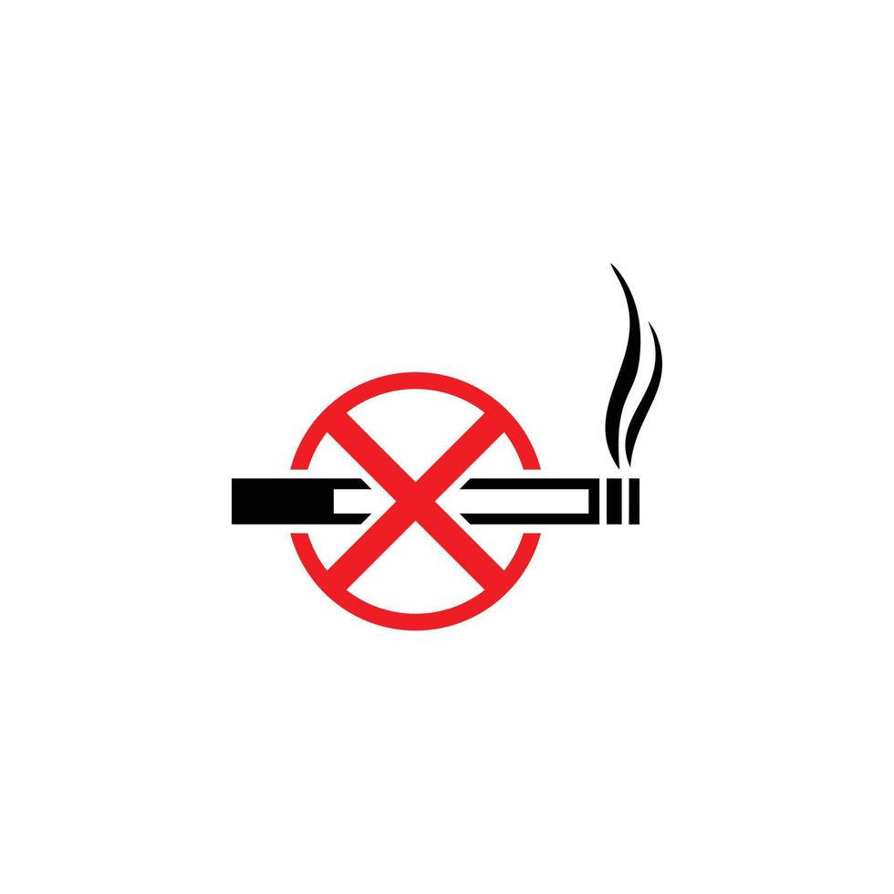 design de logotipo de aviso de não fumar vetor