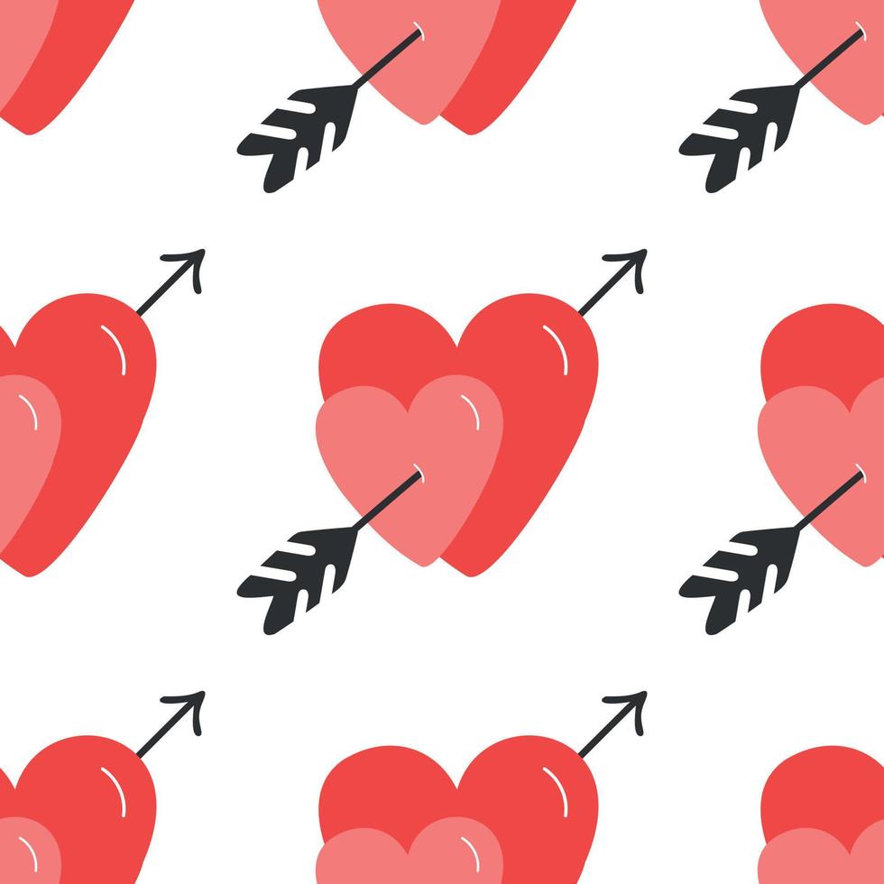 corações padrão simples com seta para cartões de dia dos namorados, cartazes, embalagem e design. vetor