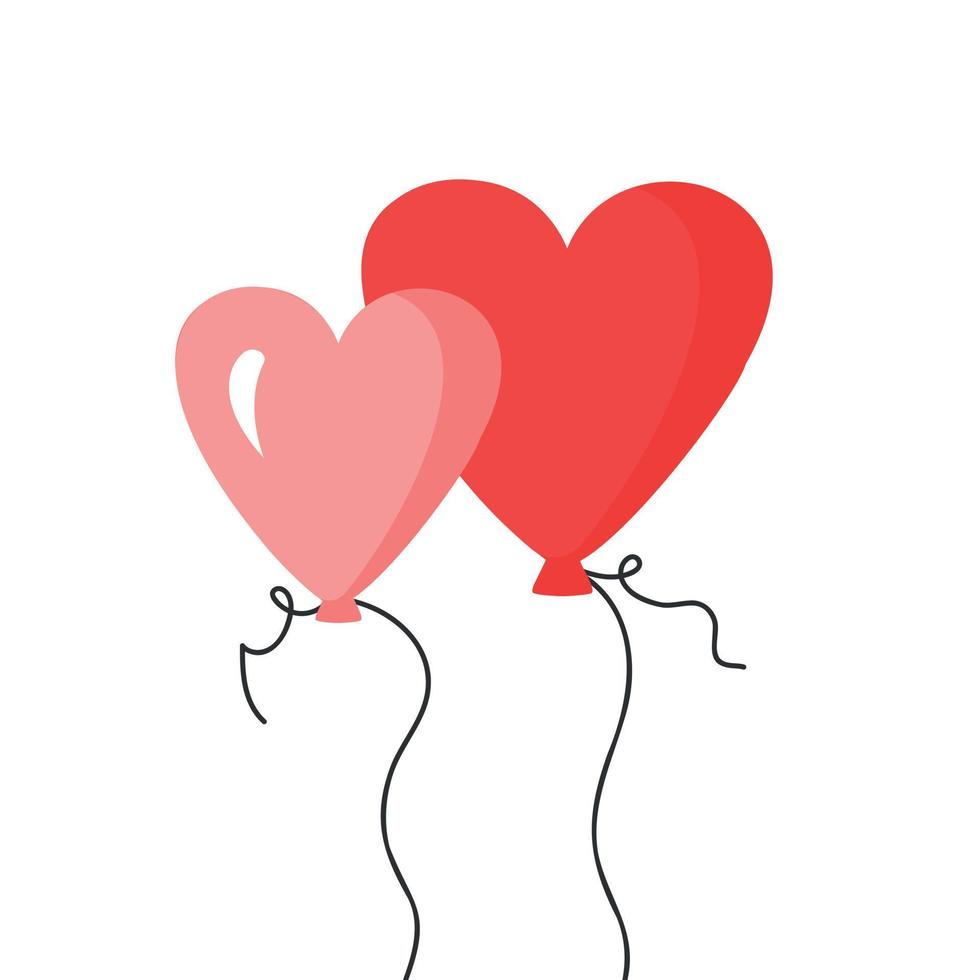 coração de balão de ar vetorial para cartões de dia dos namorados, cartazes, embalagem e design. vetor