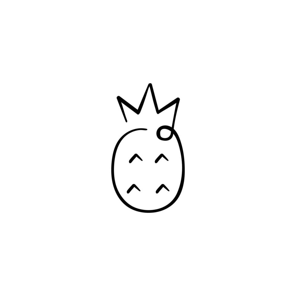 design de ícone de estilo de linha de abacaxi vetor