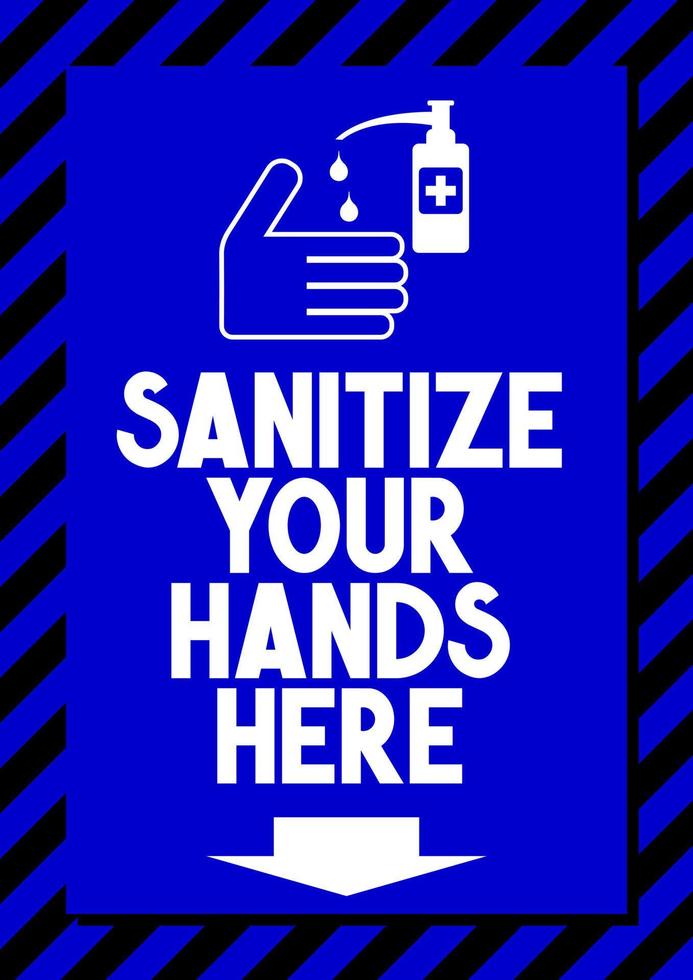 higienize suas mãos aqui cartaz vetor