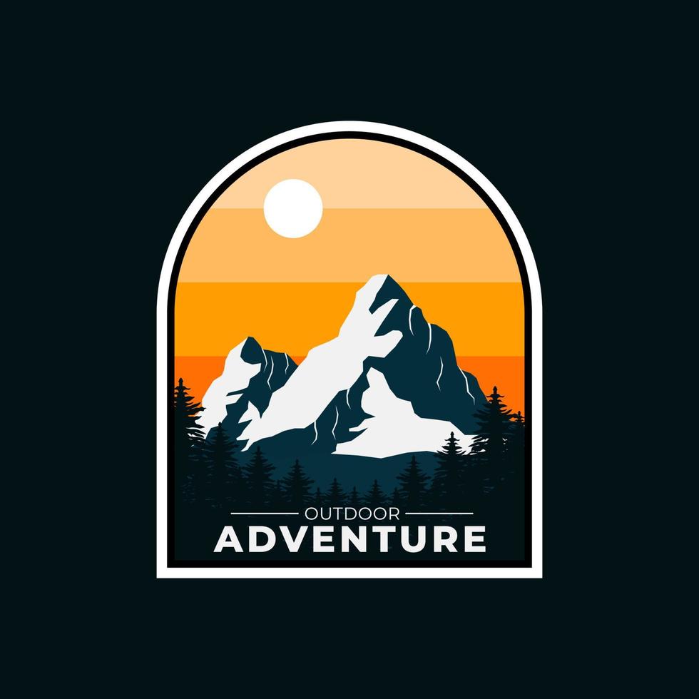 coleção de design de modelo de logotipo de distintivo de aventura na montanha vetor