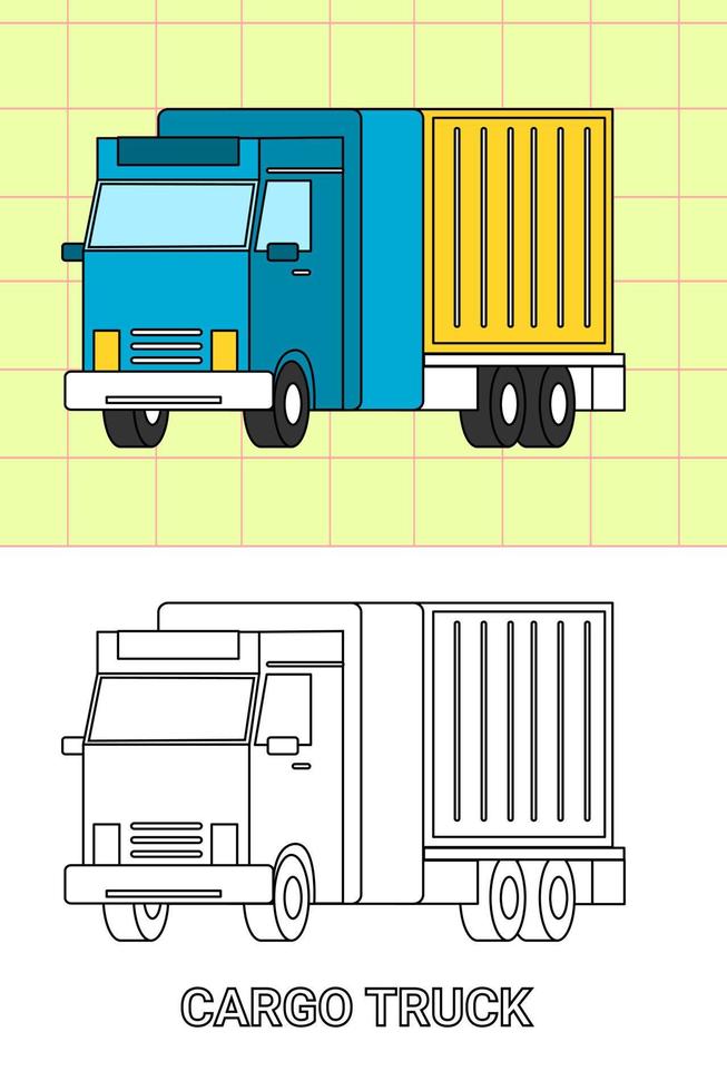 página para colorir de todos os tipos de transporte vetor