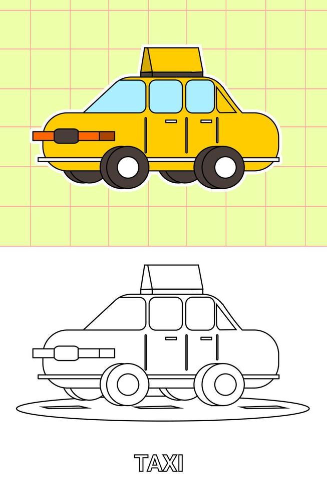 página para colorir de todos os tipos de transporte vetor