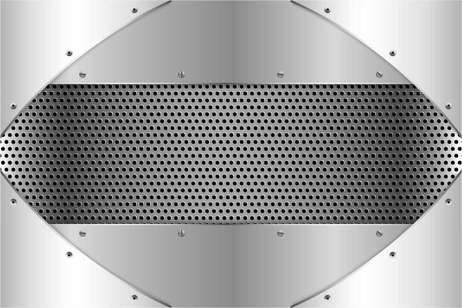 painéis de prata metálica com parafusos em textura perfurada vetor