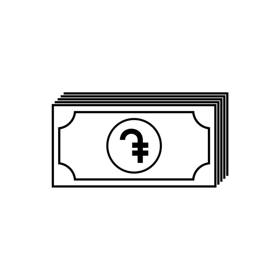 símbolo de moeda da Armênia, ícone dram armênio, sinal amd. ilustração vetorial vetor