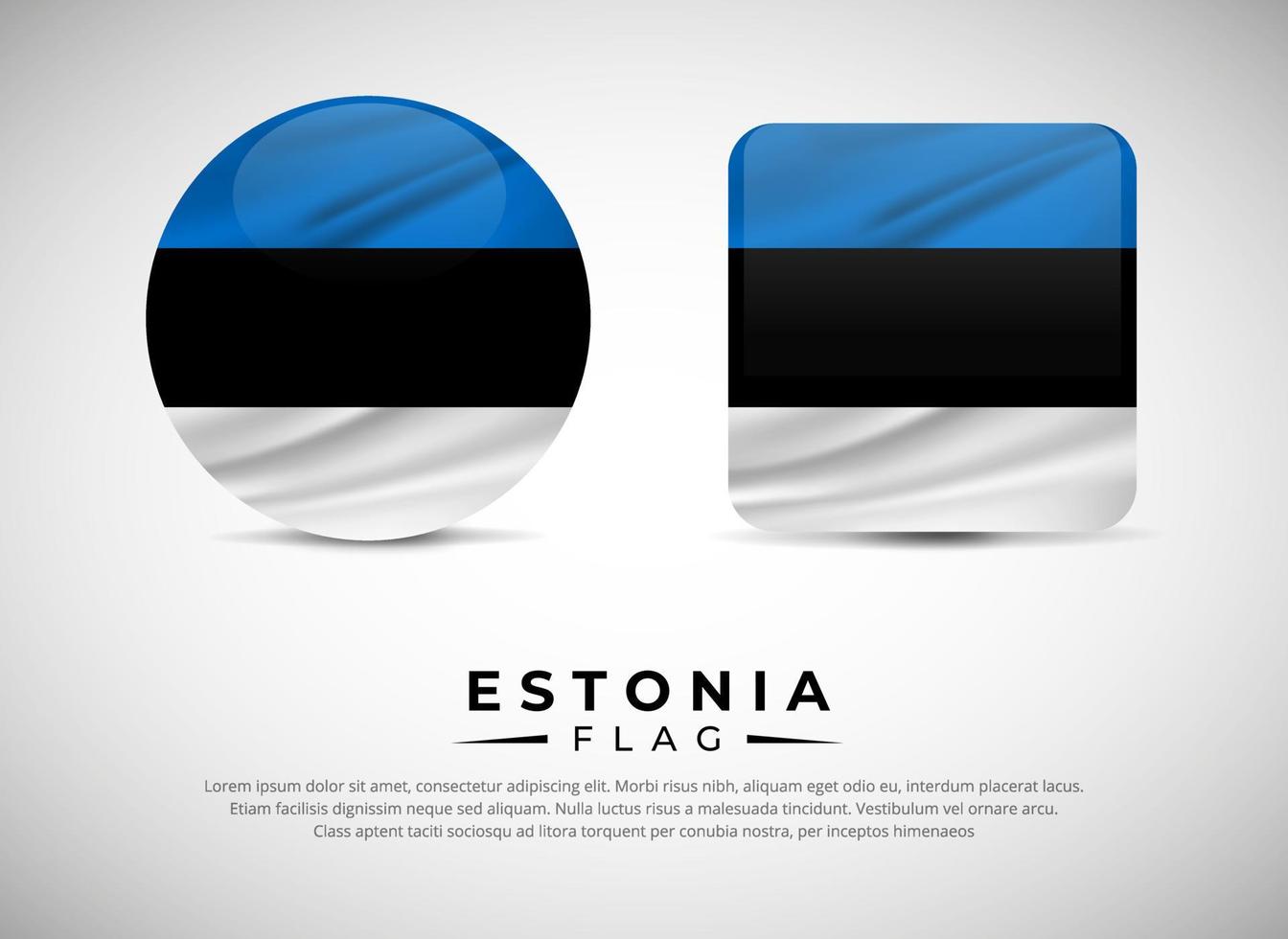 coleção de ícone do emblema da bandeira da estônia. vetor de ícone do símbolo da bandeira da república da estônia