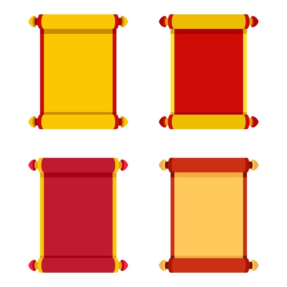 pergaminho chinês em estilo simples isolado vetor