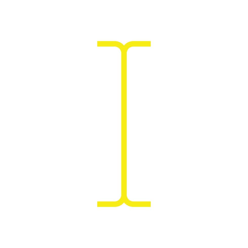 eps10 vetor amarelo tipo ícone abstrato do cursor do mouse de entrada ou logotipo isolado no fundo branco. símbolo de marcador de inserção de texto em um estilo moderno simples e moderno para o design do seu site e aplicativo móvel