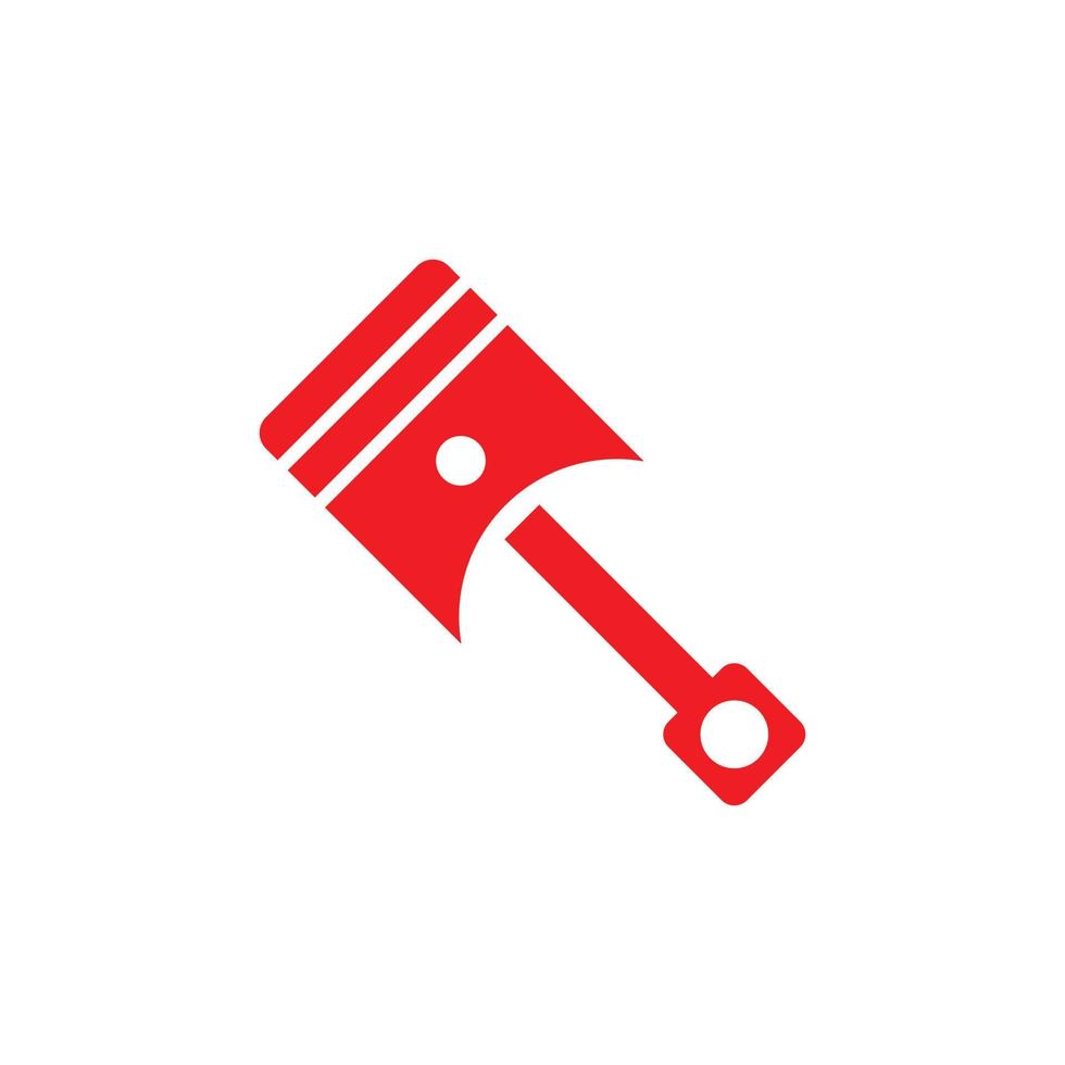eps10 ícone de arte sólida abstrata de pistão de vetor vermelho ou logotipo isolado no fundo branco. símbolo de peça de motocicleta ou carro em um estilo moderno simples e moderno para o design do seu site e aplicativo móvel
