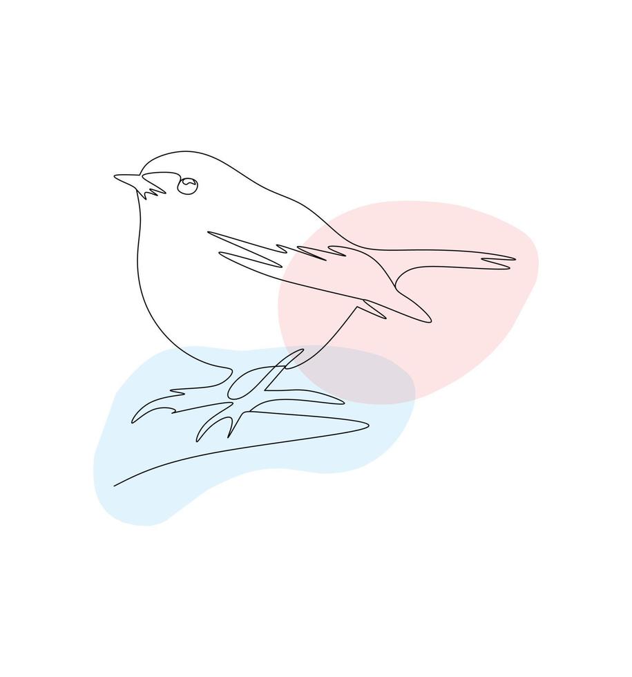 arte de linha de pássaro minimalista, desenho moderno de uma linha, download de arte digital, arte de pássaro abstrata, download instantâneo, arte de linha contínua vetor