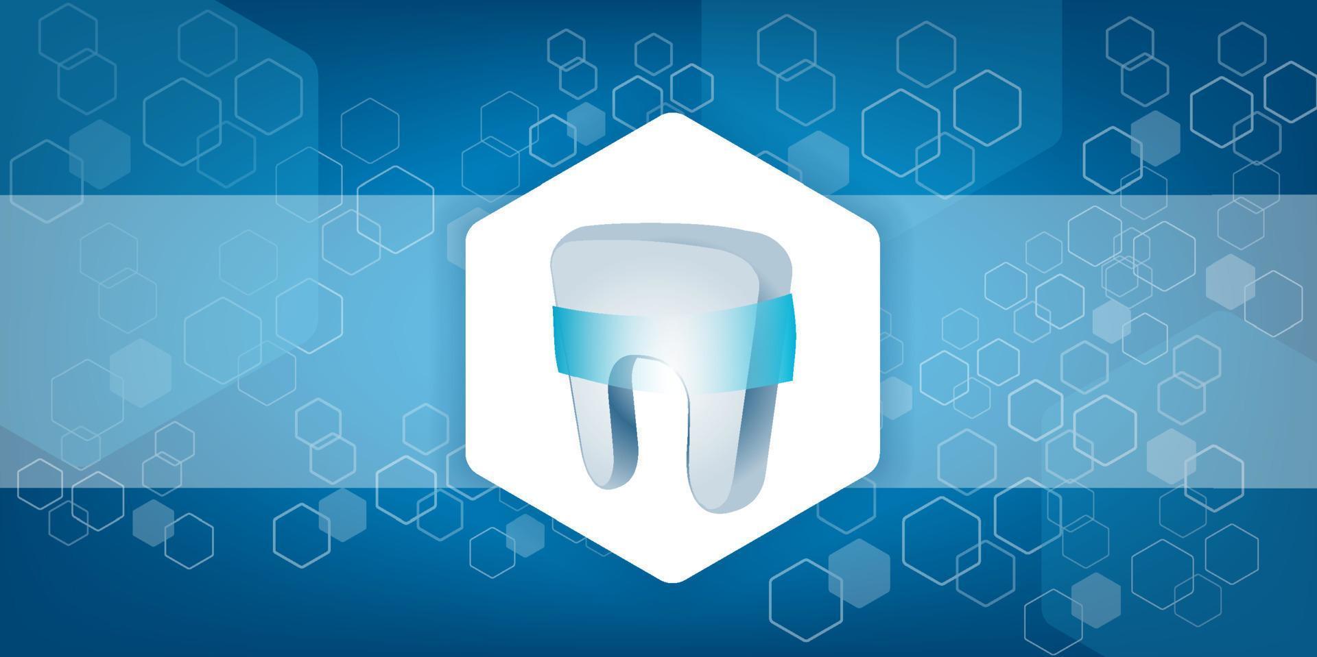 vetor de visão aproximada de dentes brancos e saudáveis de clareamento. hexágono segurança científica eletrônica para segurança com conceito de vetor de holograma para fundo de elemento de tecnologia futura