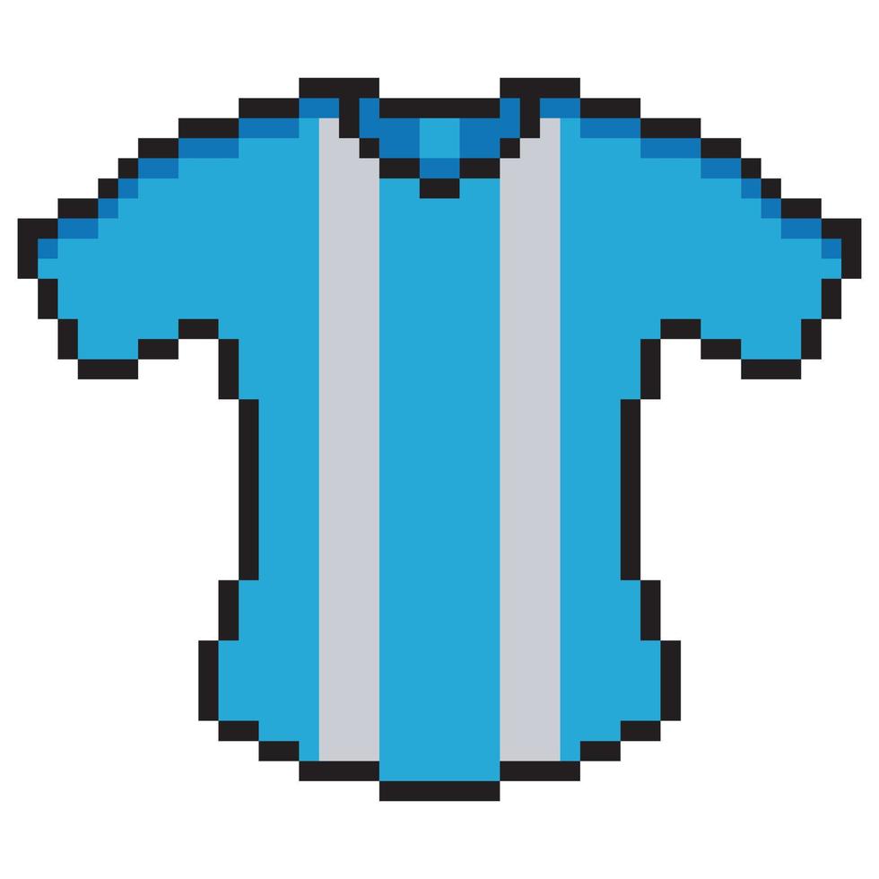 camiseta pixel art isolada no fundo branco vetor