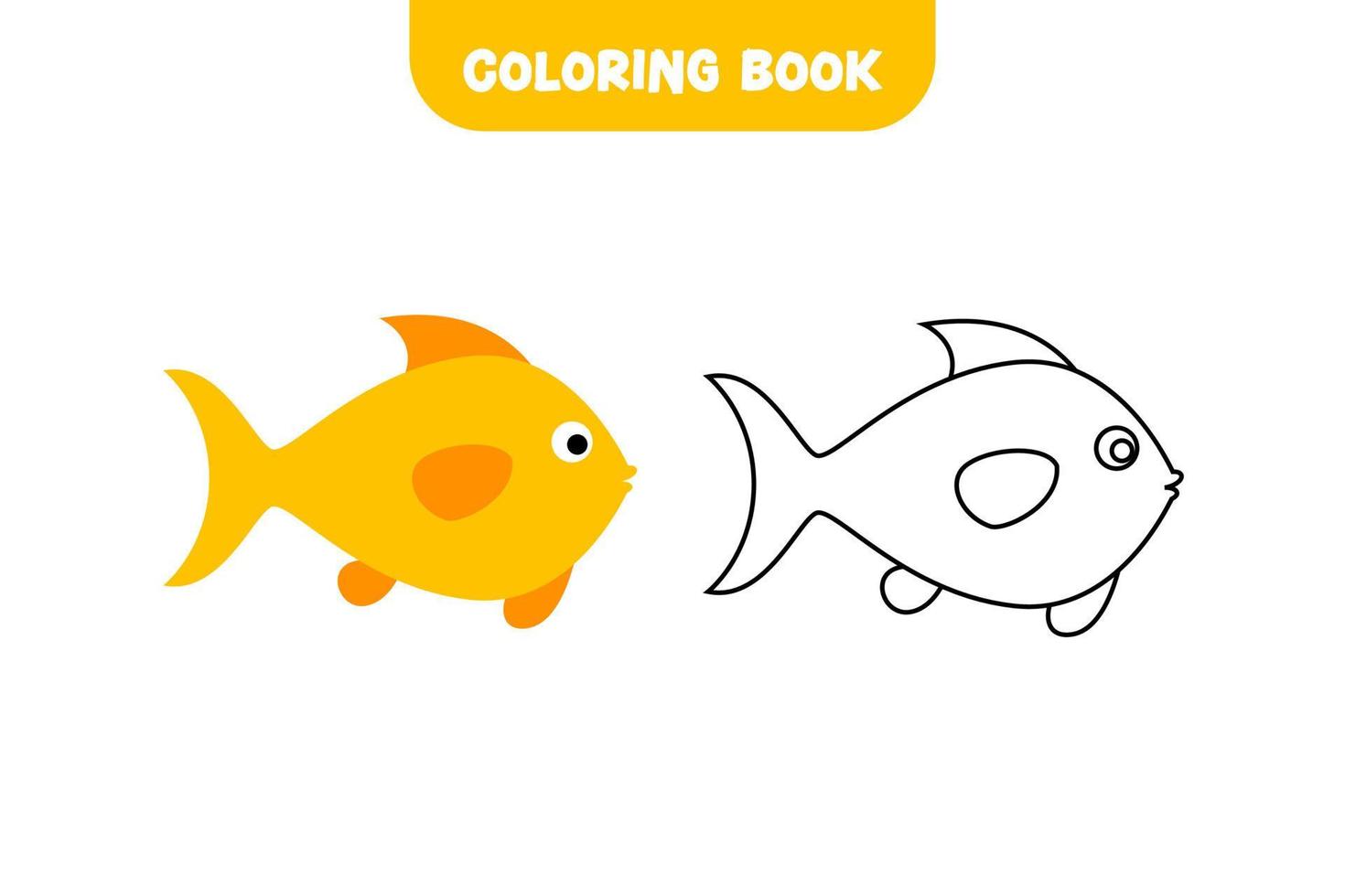 design de conceito de peixe de desenho de coloração vetorial vetor