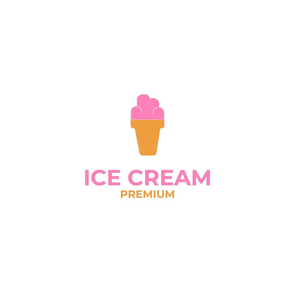 vetor ilustração de modelo de conceito de design de logotipo de sorvete fofo