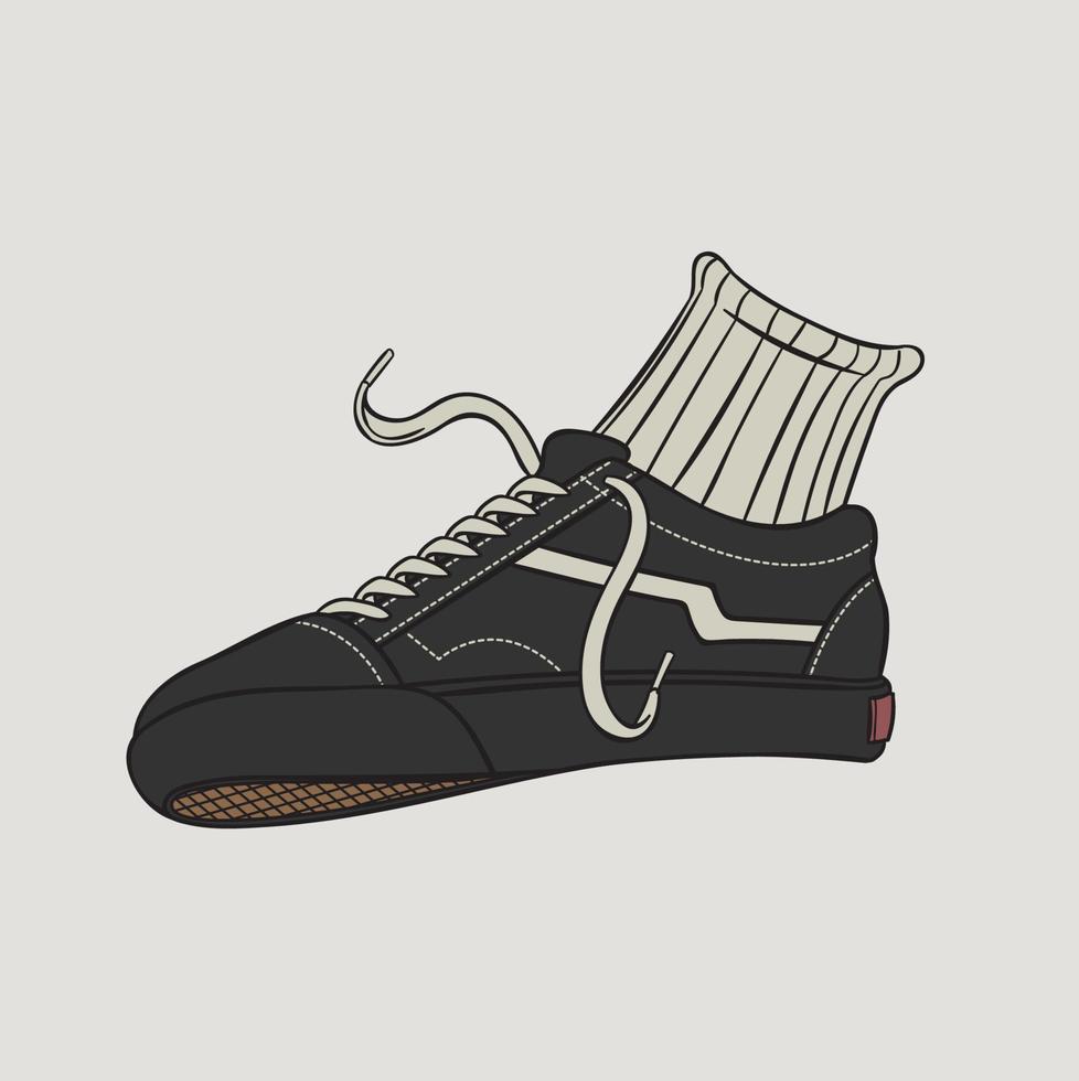 sapatos famosos para skate vetor