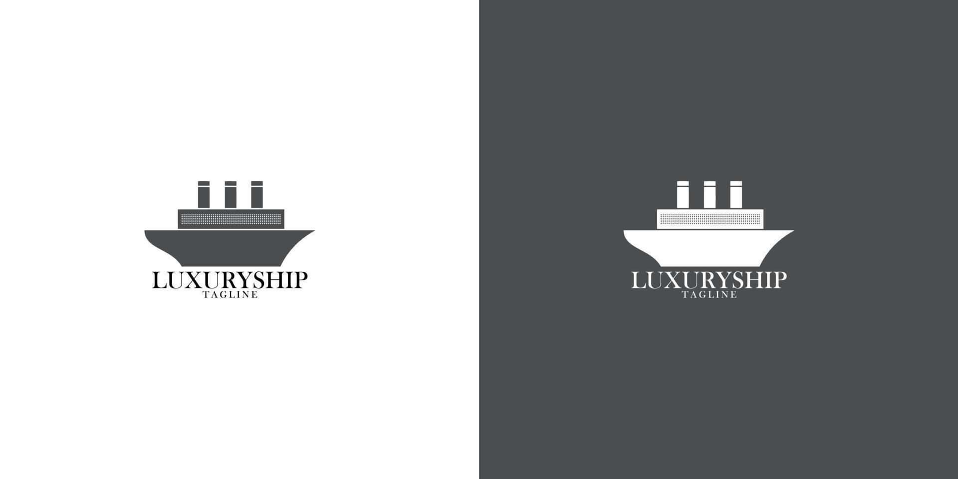 idéia de design minimalista de logotipo de navio de luxo vetor