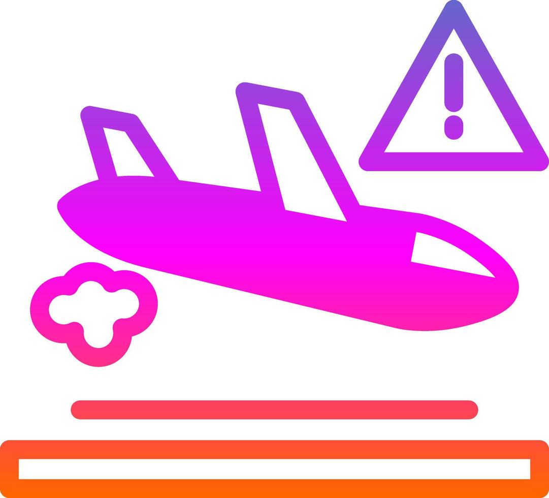 design de ícone de vetor de acidente de avião