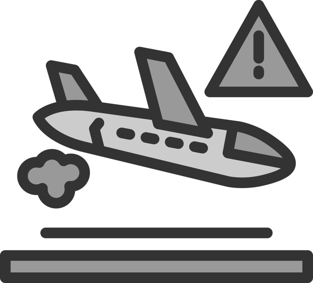 design de ícone de vetor de acidente de avião