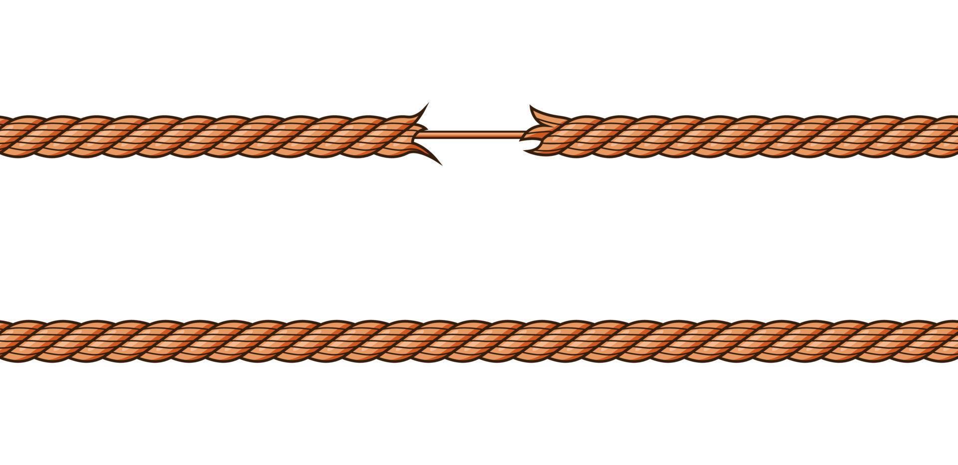 vetor de corda quebrada isolado no fundo branco.
