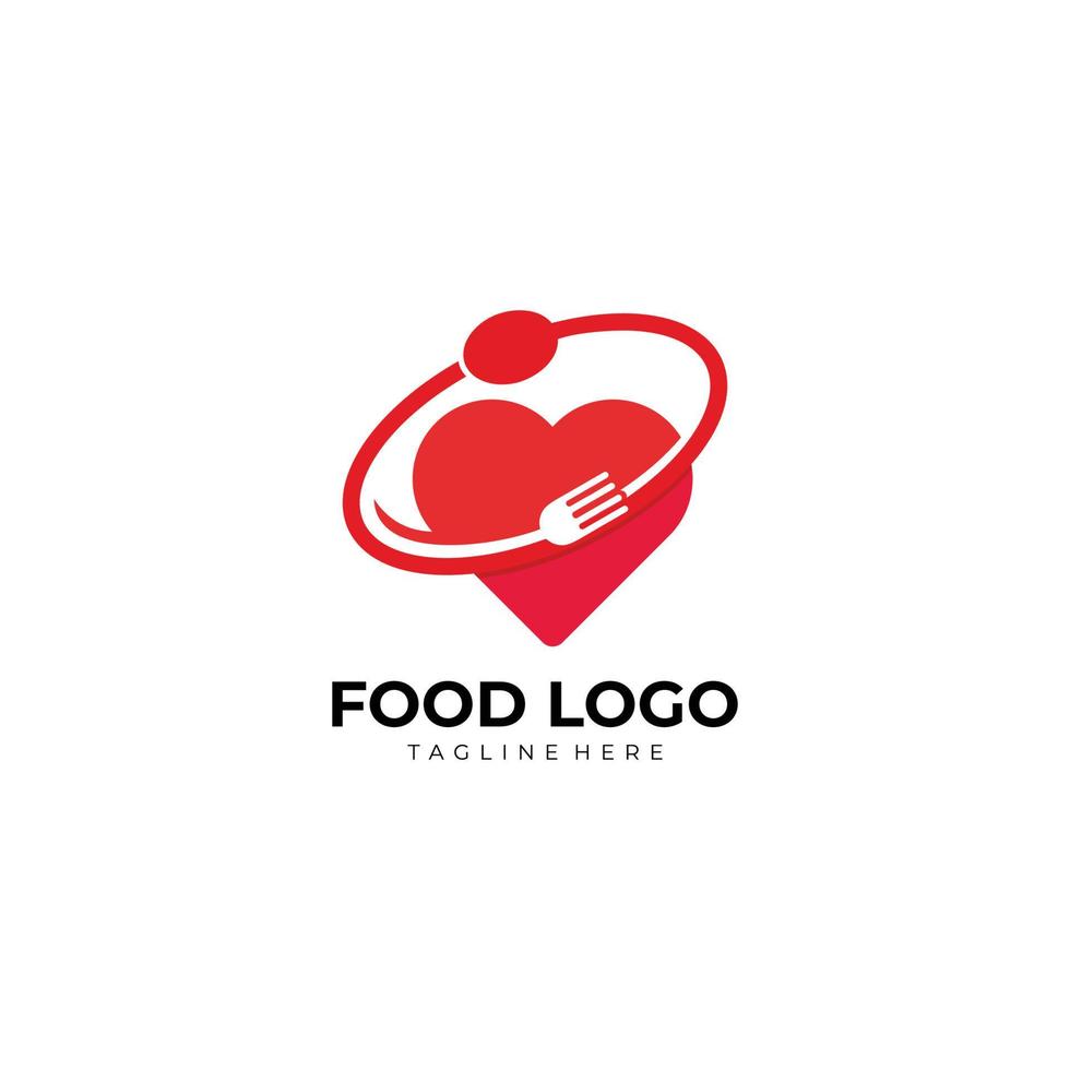 amo o vetor de ícone de logotipo de comida isolado