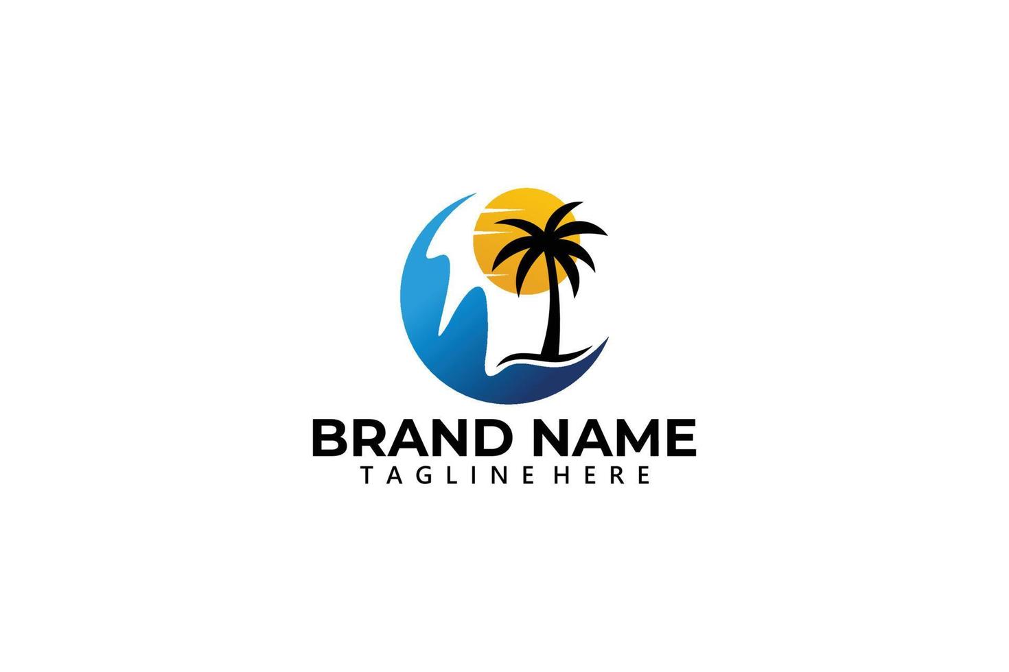 vetor de ícone de logotipo de praia isolado