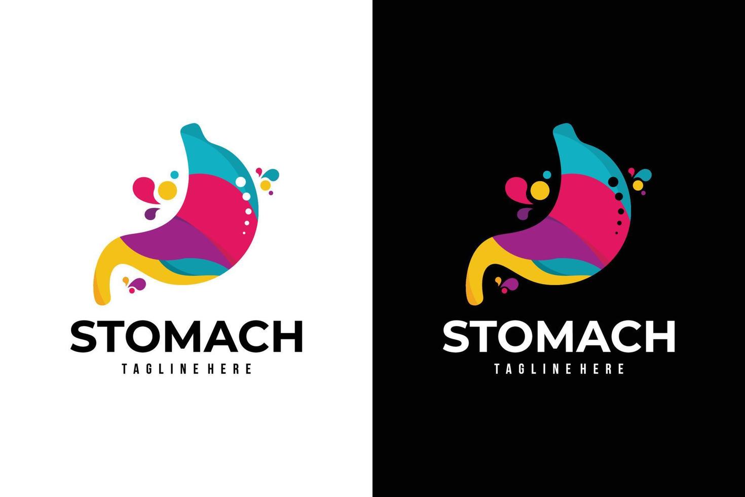 vetor de ícone de logotipo de estômago colorido isolado