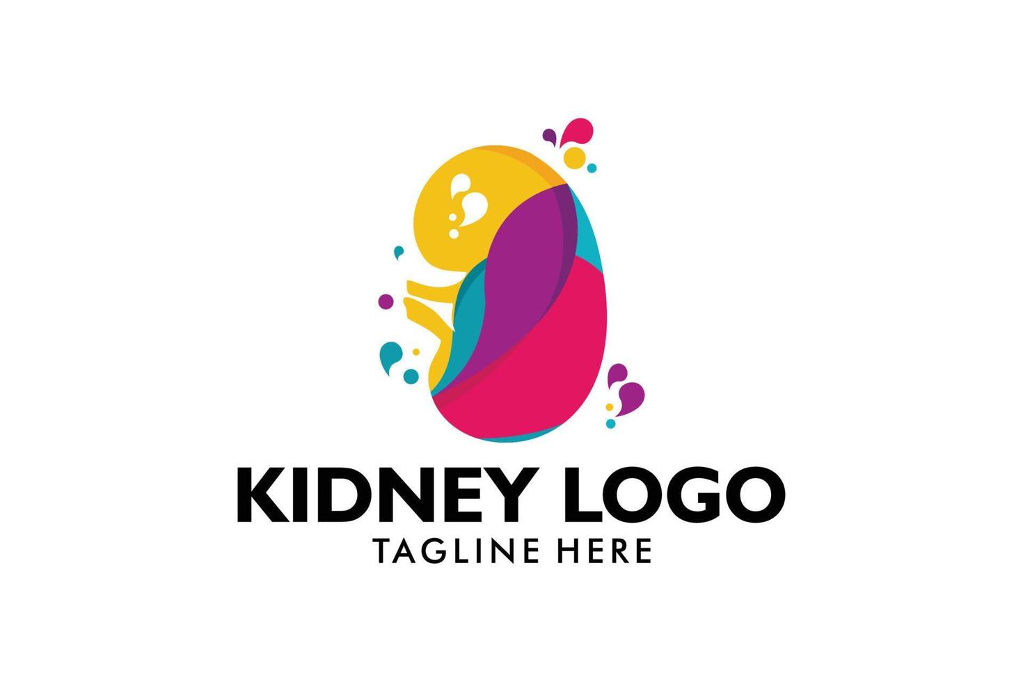 vetor de ícone de logotipo de cuidado renal isolado