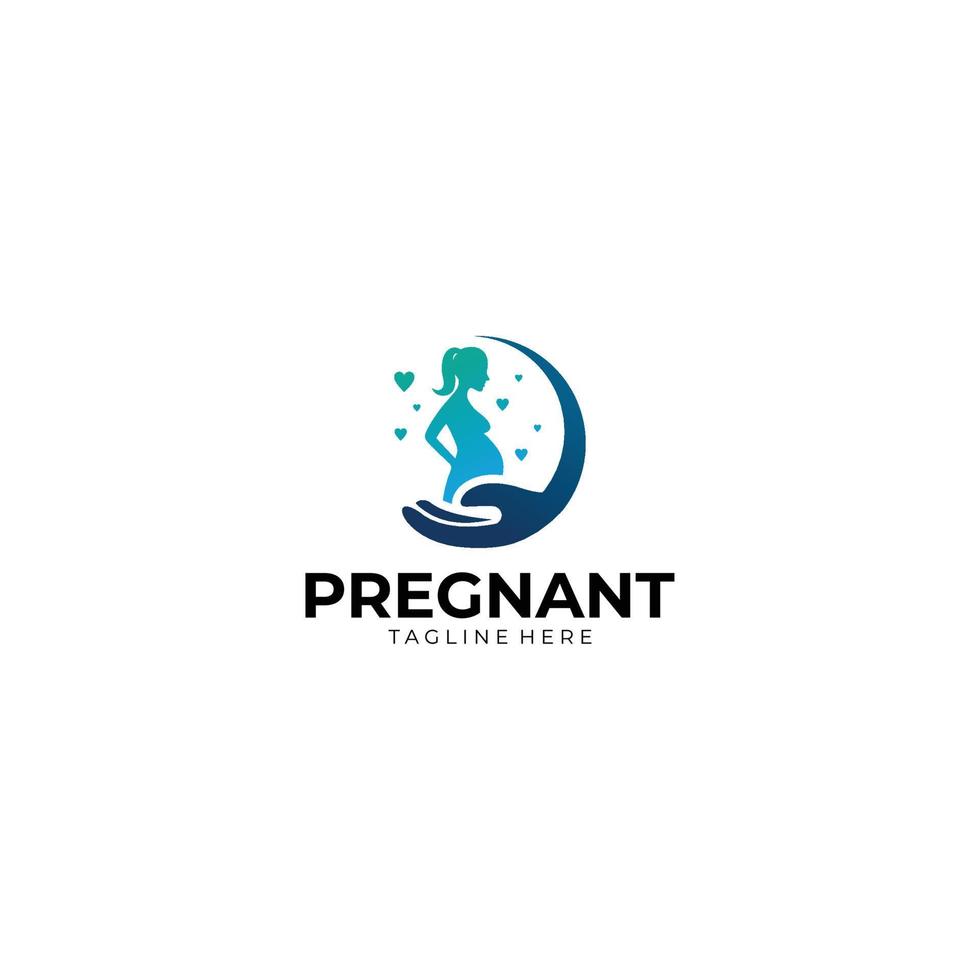 vetor de ícone de logotipo grávida isolado