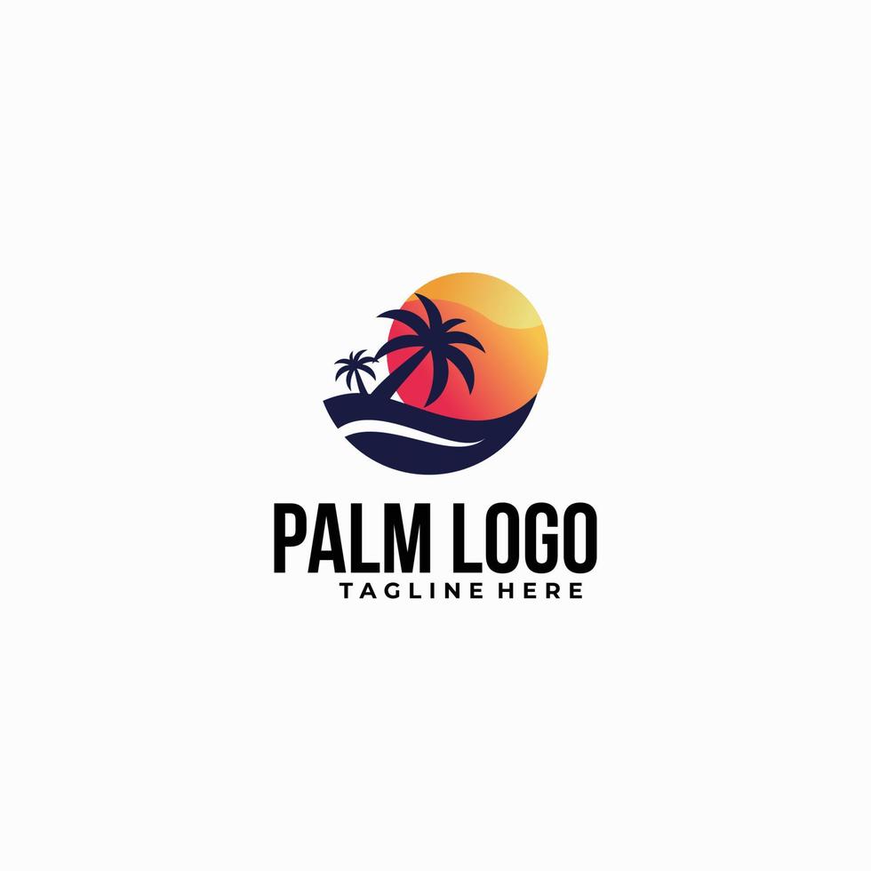 vetor de ícone de logotipo de palmeira isolado