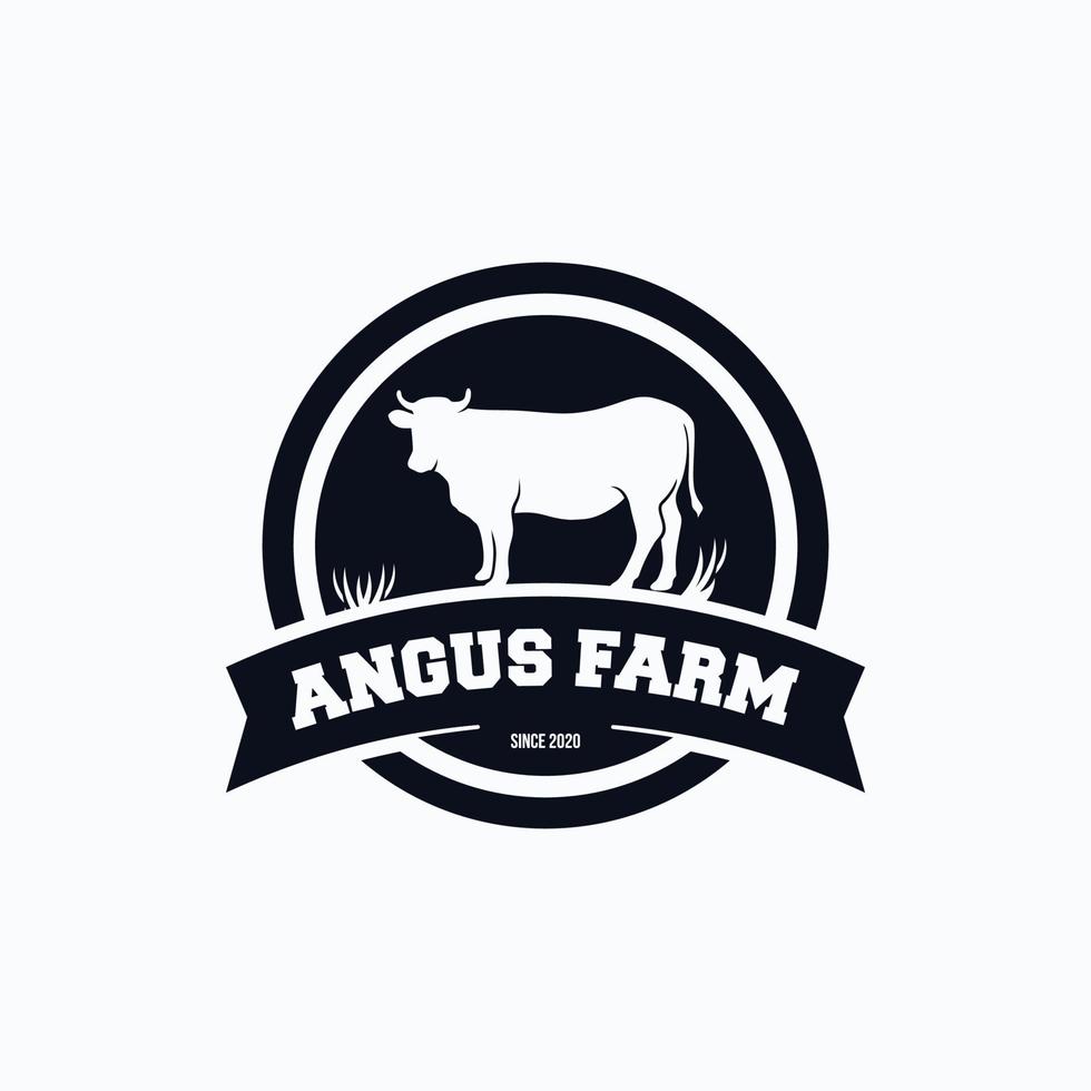 vetor de ícone do logotipo da fazenda angus isolado
