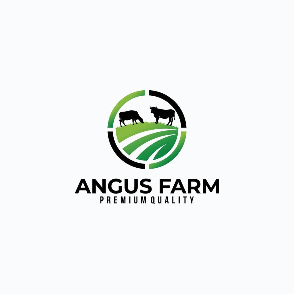 vetor de ícone do logotipo da fazenda angus isolado