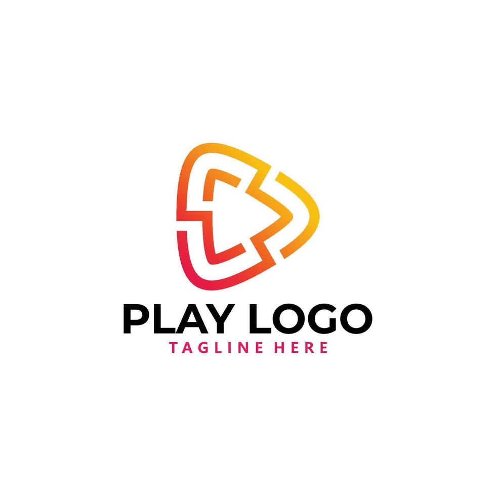 jogar vetor de ícone de logotipo isolado