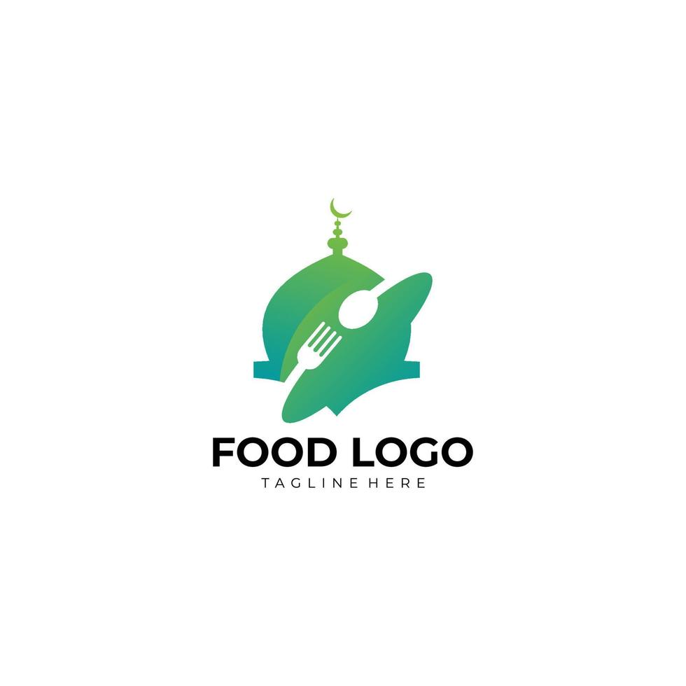 vetor de ícone de logotipo de comida islâmica isolado
