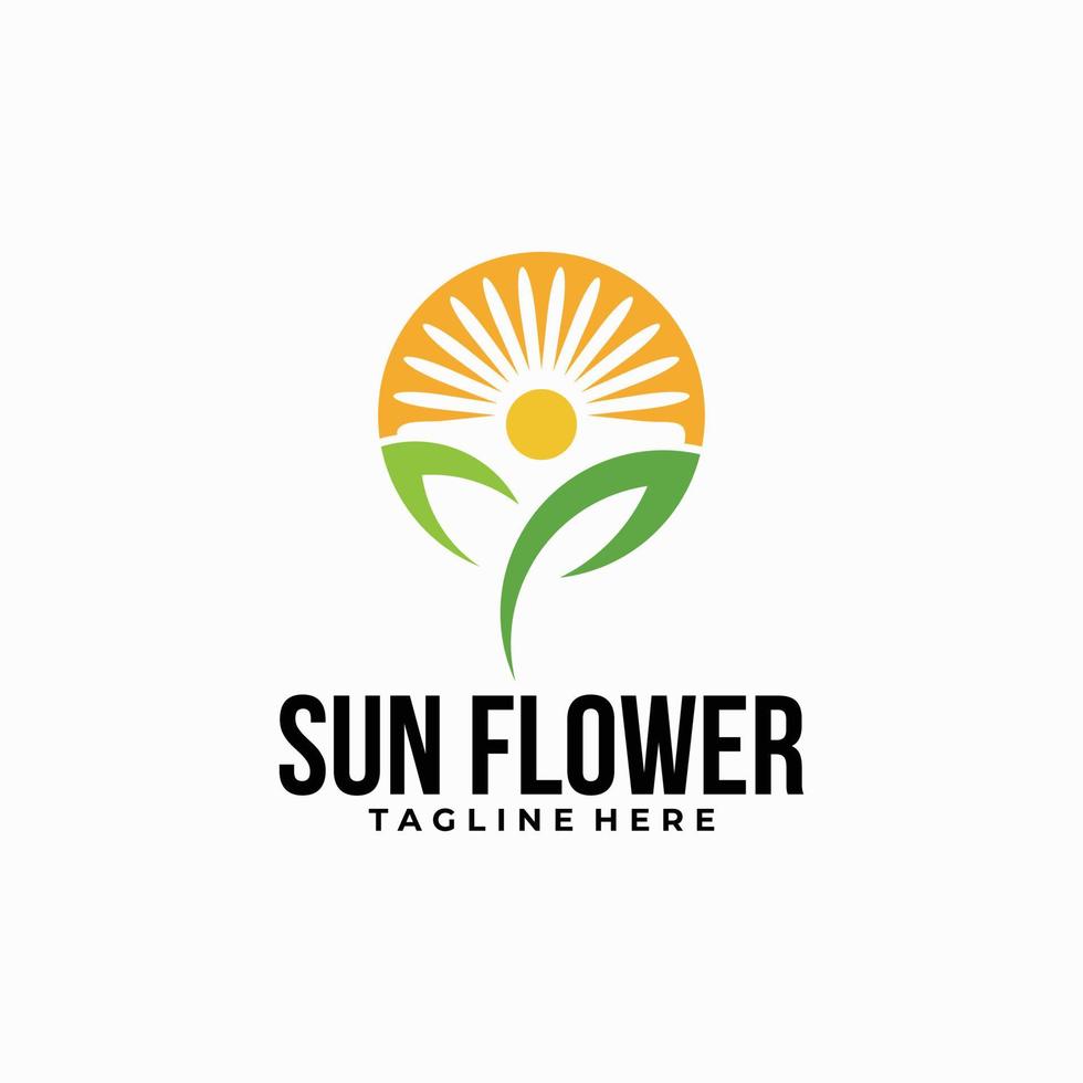 vetor de ícone de logotipo de flor de sol isolado