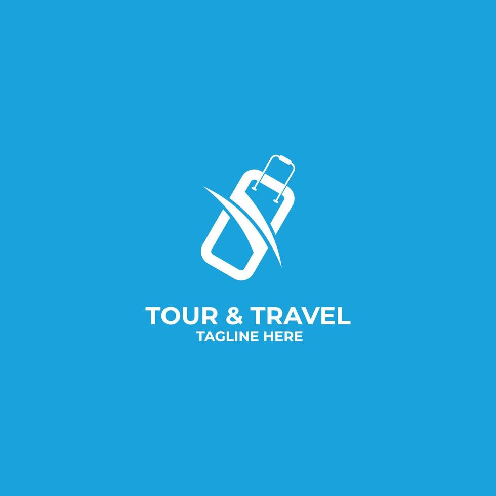 tour e vetor de ícone de logotipo de viagem isolado