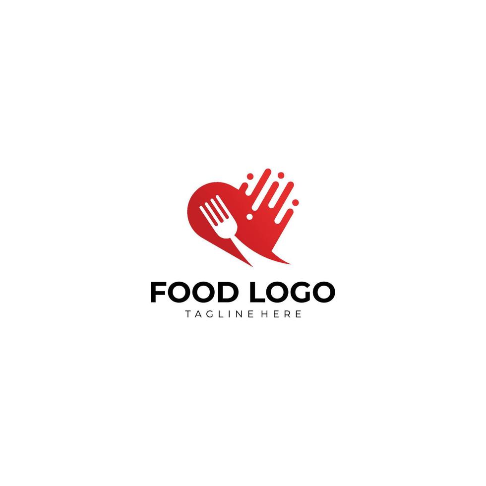 vetor de ícone de logotipo de amor de comida isolado